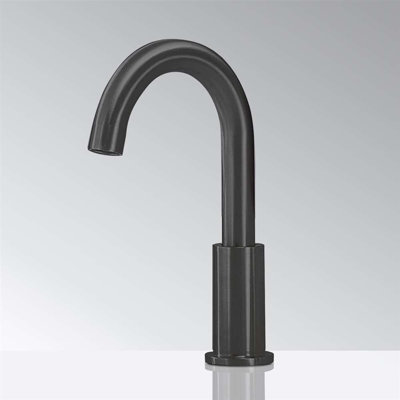 BathSelect Deck Mount Commercial Matte Black Touchless Automatic Sensor Faucet