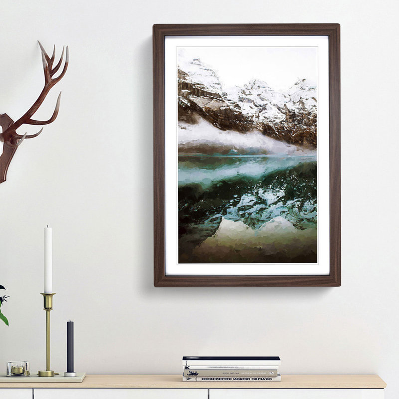 Oeschinen Lake in Switzerland in Abstract - Picture Frame Graphic Art Print, Walnut Framed, 87cm H x 62cm W x 2cm D