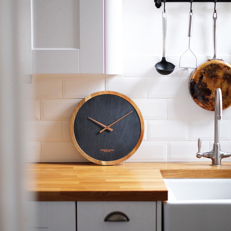 Wood & Slate Wall Clock
