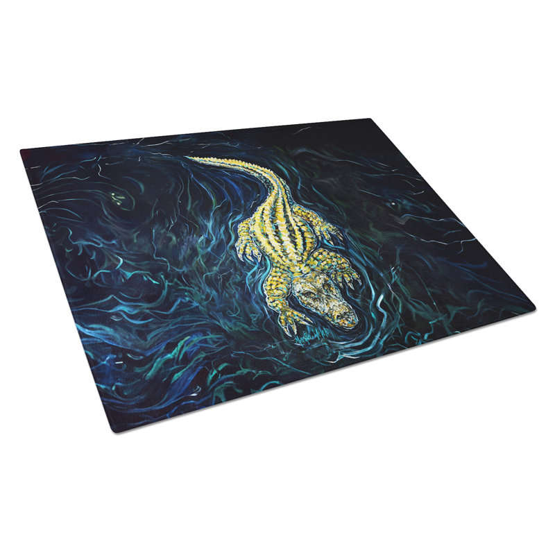 Gator Down Alligator Glass Cutting Board