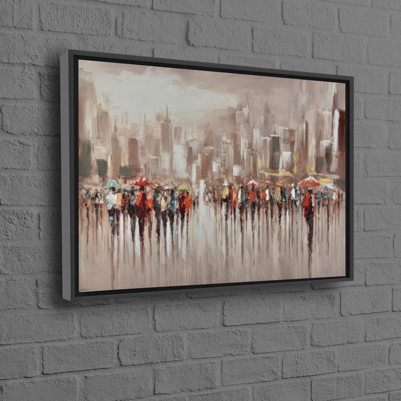 Print on Canvas, 80 cm H x 110 cm W, Black Floater Framed
