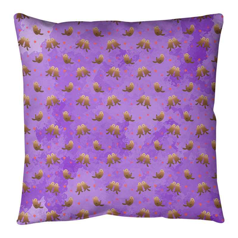 Housse de coussin carrée/insert, H 16 po x l 16 po, Mauve foncé / rose / brun, Duvet synthétique