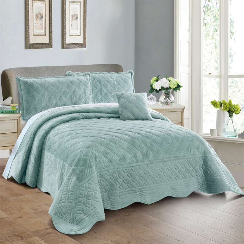Ensemble de couette surdimensionné de 4 pièces en microfibre douce, Couette queen + 2 taies d'oreiller standard + cous