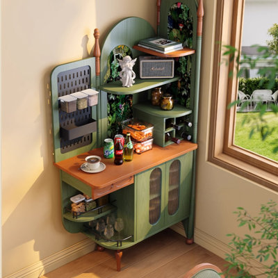 Buffet d'angle intégré au mur