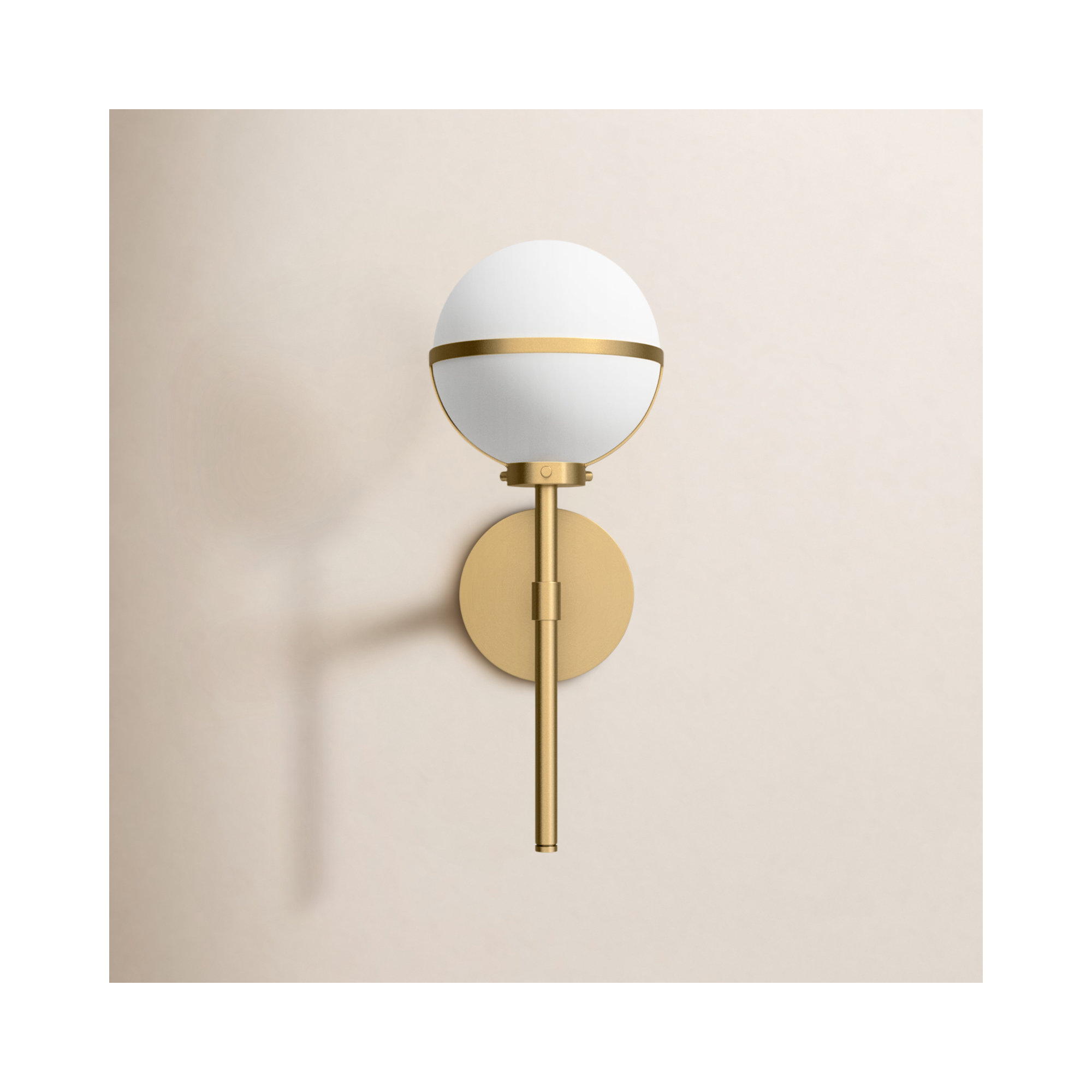 Adneta Single Light Glass Steel Dimmable Wallchiere, Heritage Brass