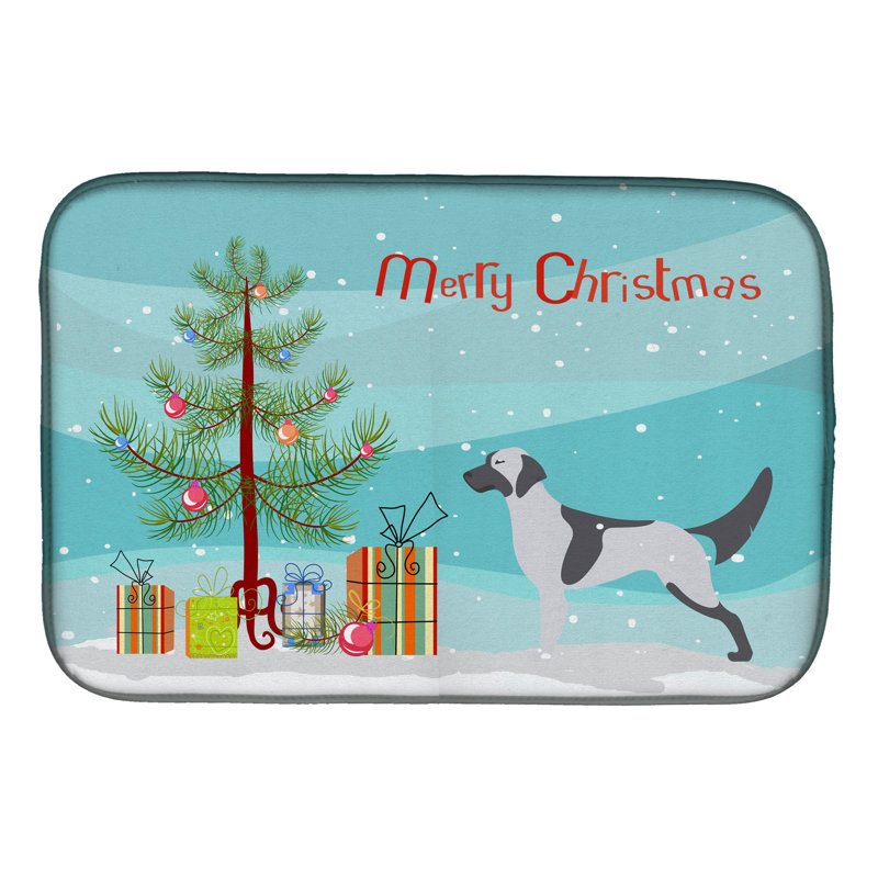 Tapis de séchage à l’arbre de noël english setter merry