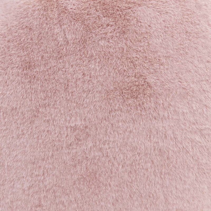 icon Kingston Faux Rabbit Fur Classic Bean Bag, Light Grey, 45cm H x 80cm W x 80cm D, Pink
