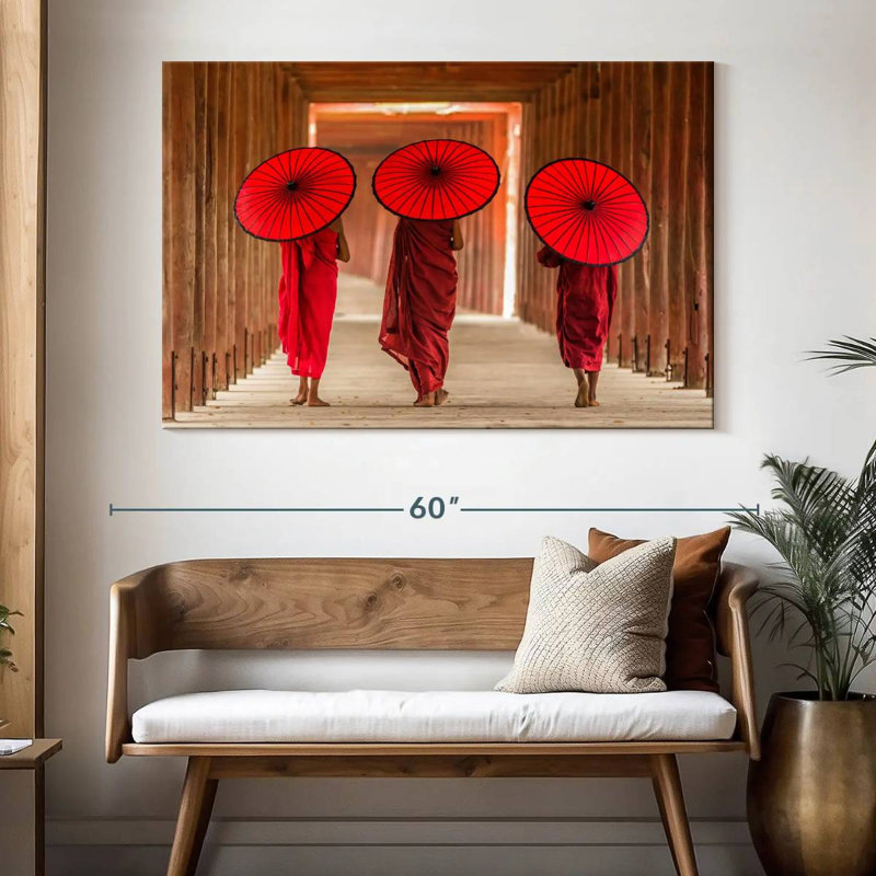 Adella Three Buddhist Monks, 34" H x 51" W