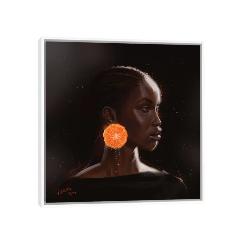 Orange par Adekunle Adeleke - impression d'art graphique, H 37 po x l 37 po x P 1,5 po, Toile blanche encadrée, Pas de tapis