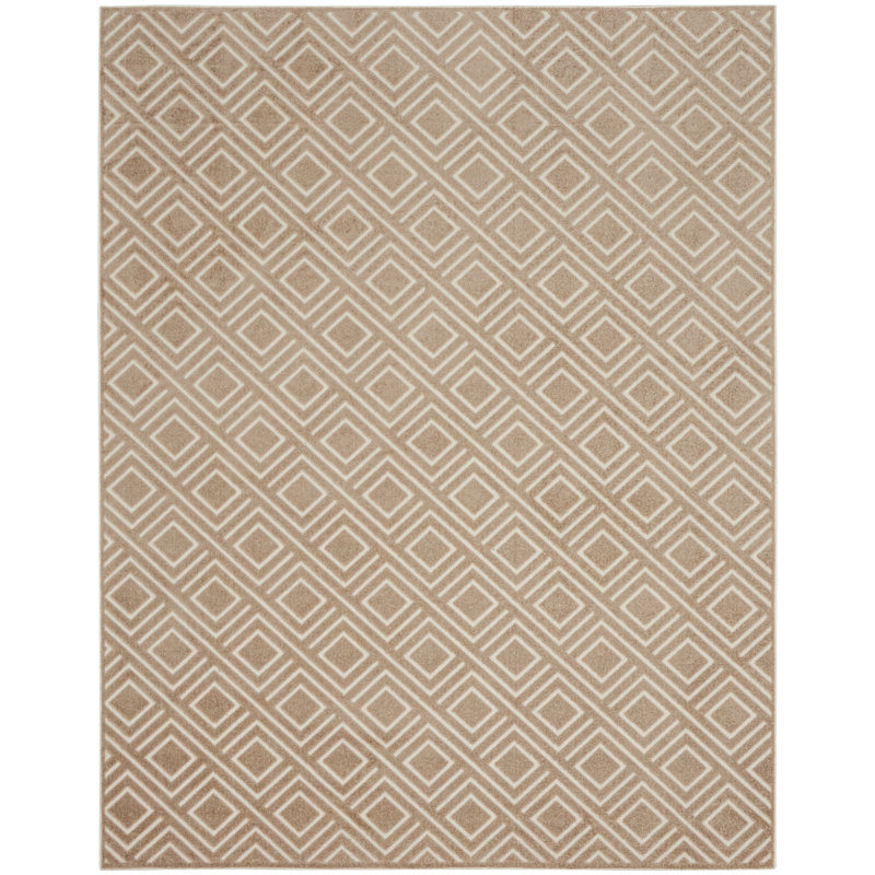 Tapis d'intérieur moderne brun Ebern Designs Garp, Rectangle 7 pi 10 po x 9 pi 10 po