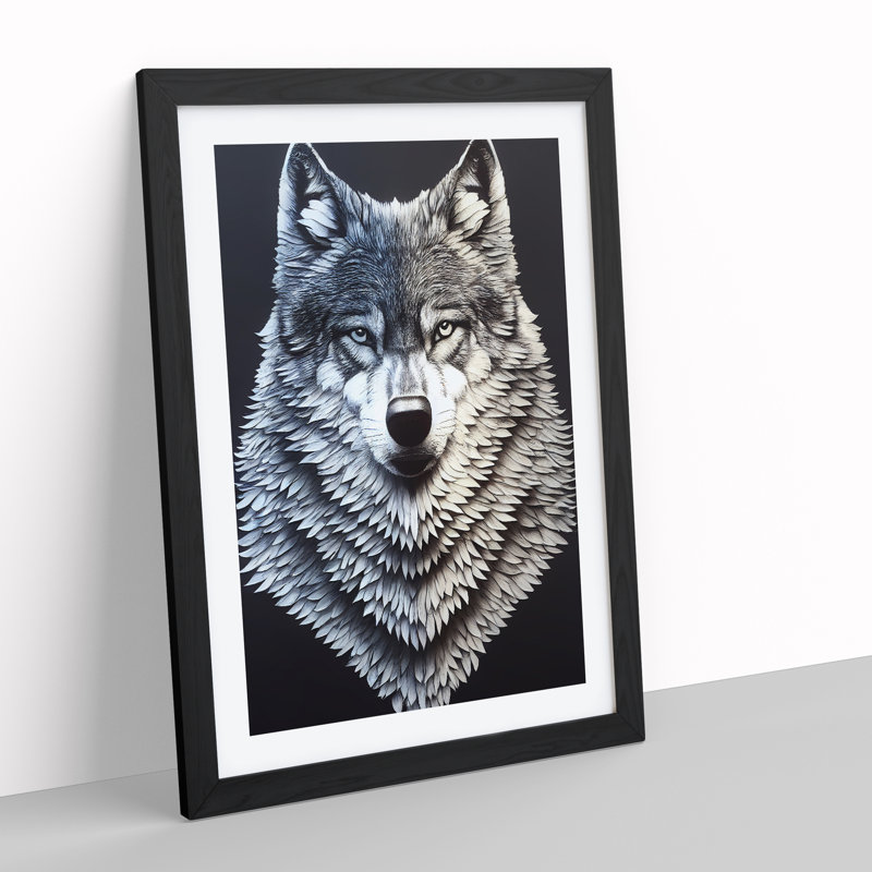 XV1022-5286X Wolf Spikes No.2 - Single Picture Frame Print, 64cm H x 46cm W x 2cm D, Black Framed