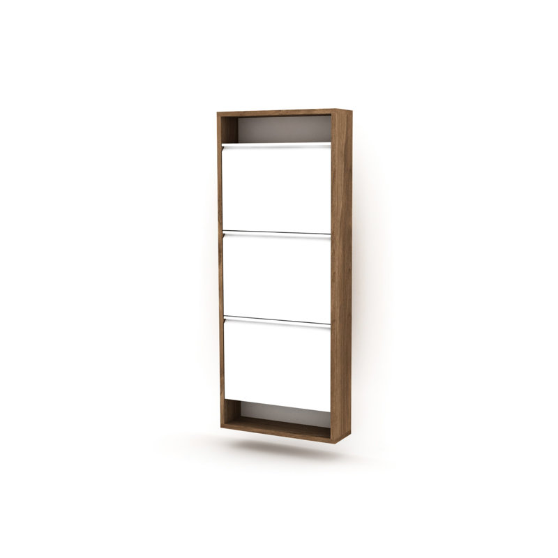 3 Tier Shoe Shelf In Walnut Wood For Organized Living Storage Facility Your Footwear, California Walnut