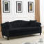 Canapé Chesterfield 79 po en velours noir pour salon, canapé 3 places
