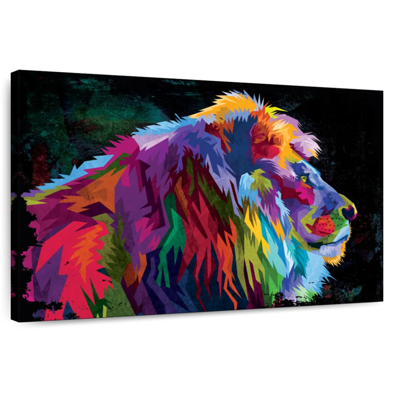 Colorful Lion Alpha, 32" H x 48" W