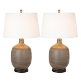 Superbes lampes de table transitionnelles brunes (ensemble de 2)