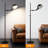 59.5'' Industrial Adjustable Height Floor Lamp, Black Metal Swing Arm Standing Lamp For Living Room, Bedroom, Office