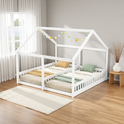 Twin Size House Platform Beds,Two Shared Beds