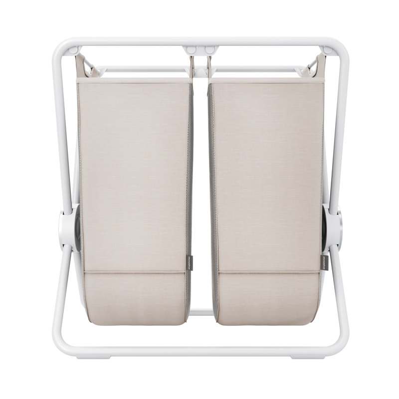 simplehuman double x-frame laundry hamper, matte black, 75" H x 72.70" W x 41.80" D, White
