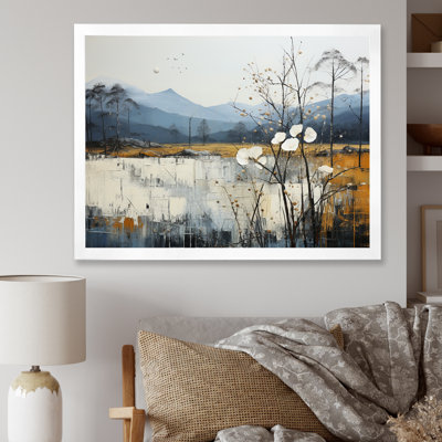 Minimalism Beige And Blue Countryside IV - Countryside Wall Art