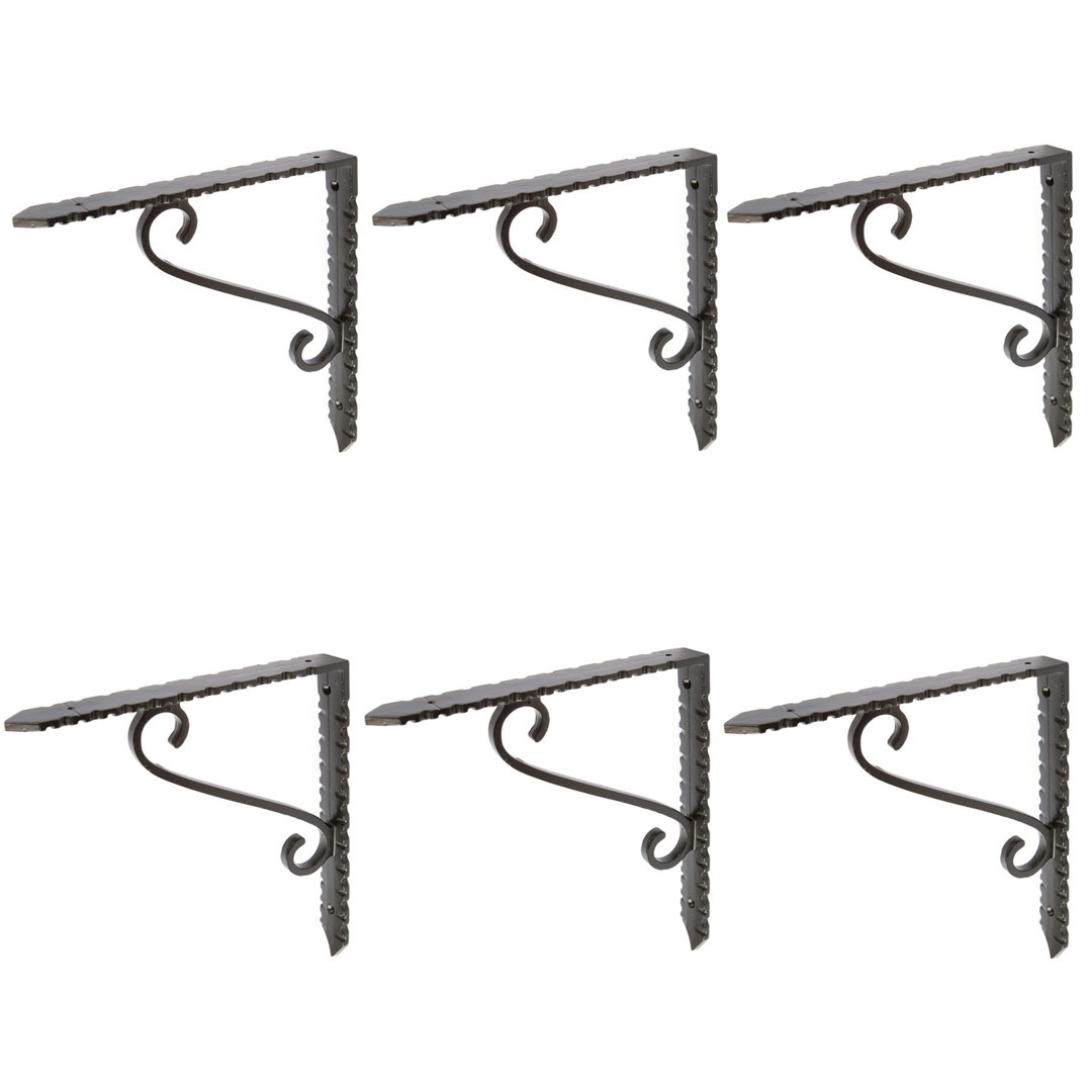 Hammer & Tongs - Notched Scroll Iron Shelf Bracket