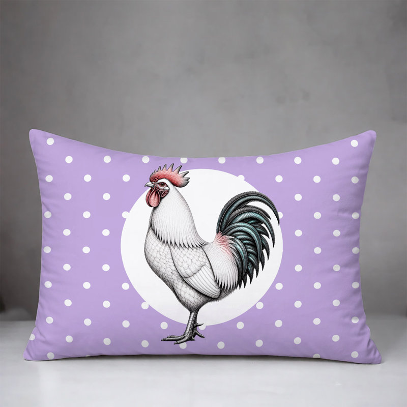 Oreiller réversible intérieur / extérieur Rooster, 20 po x 14 po, Lavande