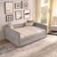 Lit de jour avec canapé-lit capitonné rembourré, pleine grandeur, tissu bouclé, (83 po x 58,5 po x 29,5 po)-158769887