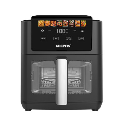GEEPAS Vortex 5L Digital Air Fryer, 8-in-1 Family Air Fryer with LED Touchscreen, Adjustable Temperature 40–200°C, Non-Stick Basket, 30-Min Timer, Oil-Free Cooking, 1500W, 2-Year Warranty