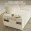 Canapé 86 po 3 places, canapé en velours côtelé avec coussin à ressorts, beige
