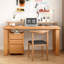 Bureau rectangulaire brun en bois massif-1232333141