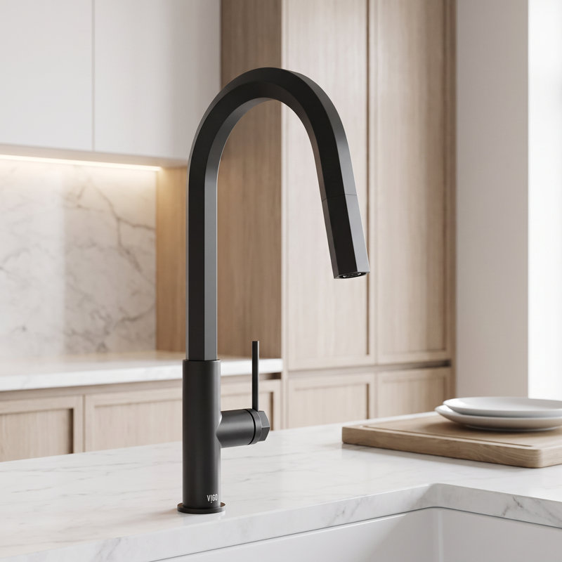 Hart 18" H 1-handle Pull-Down Kitchen Faucet, Matte Black