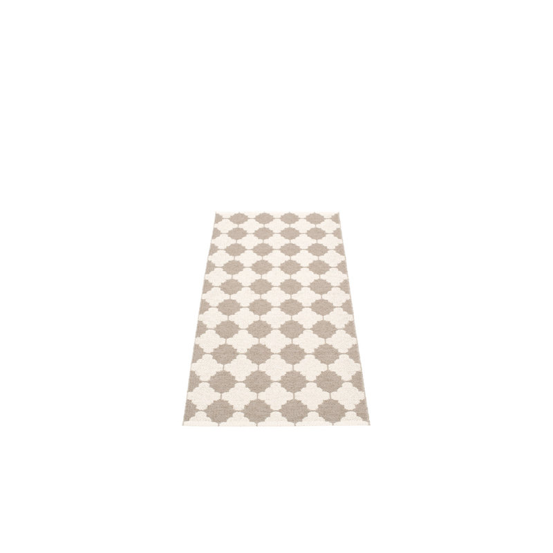 Marre Geometric Area Rug in Ivory/Mud, Runner 2'3" x 5'