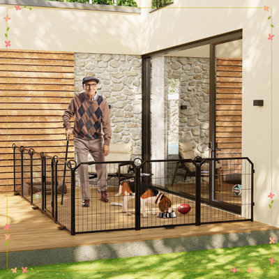 Extra Large Portable Dog Playpen, 16 Panels 40" Adjustable with Gate, Perfect for Medium and Large Breeds, Easy Storage