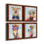 «Groovy Pig and Sky», ensemble de 4 peintures sur toile encadrées-60147931-60147934