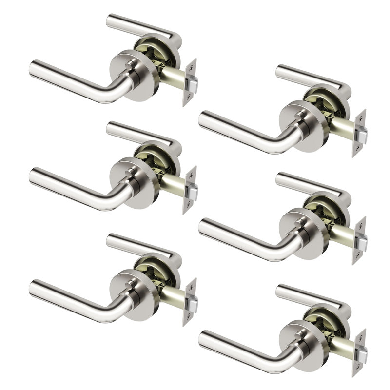 Poignée de porte Arc d'intimité moderne pour porte (pour lit et salle de bain) - Style minimaliste élégant en nickel brossé