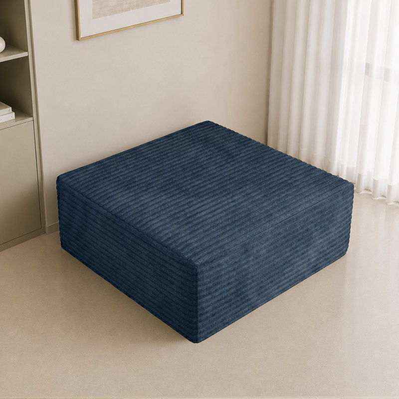 1 Seater Corduroy Sectional, Blue