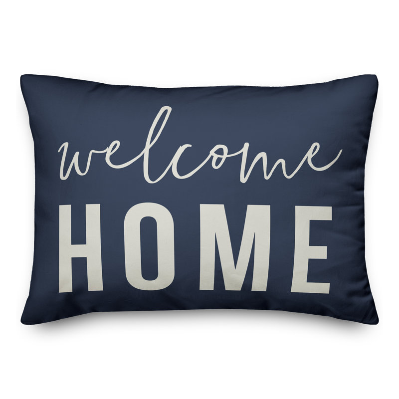 Outdoor Reversible Throw Pillow, Blue