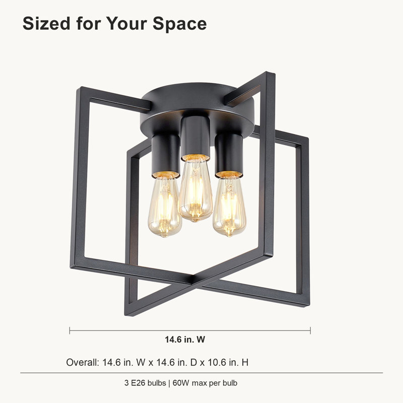Plafonnier semi-encastré 3 lumières