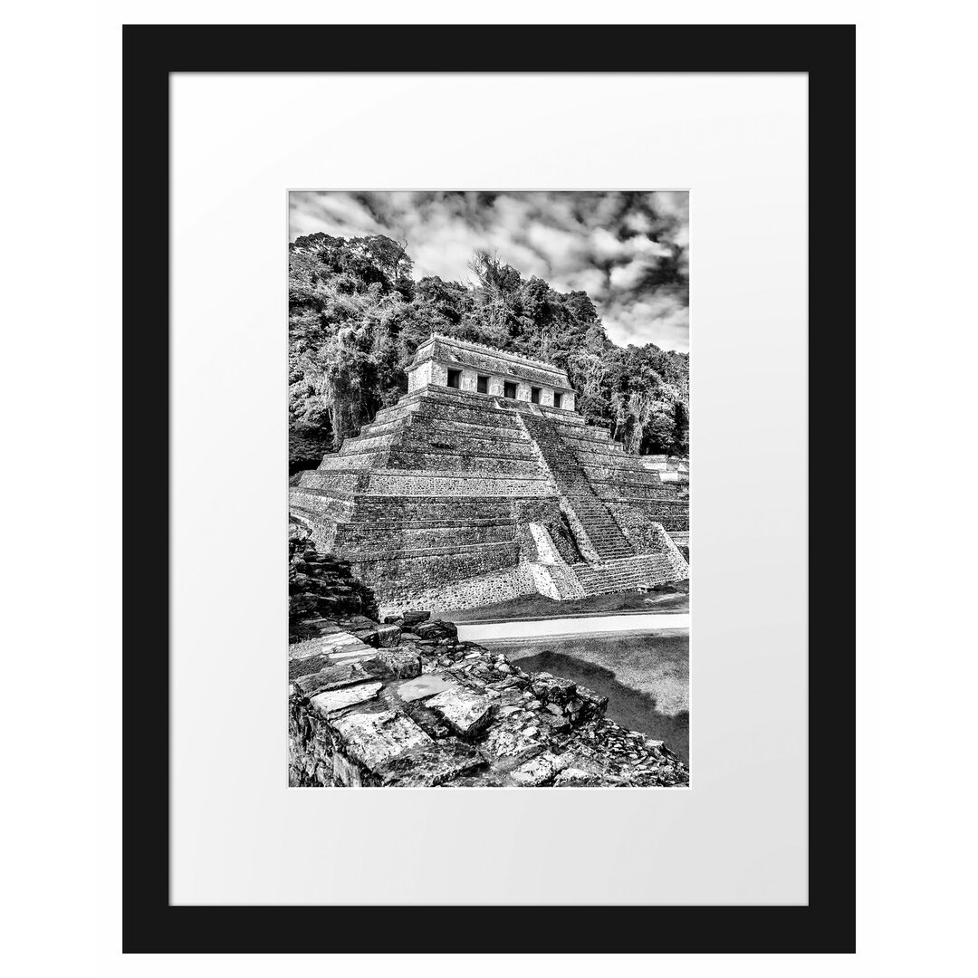 Gerahmtes Poster Maya Pyramiden aus Palenque