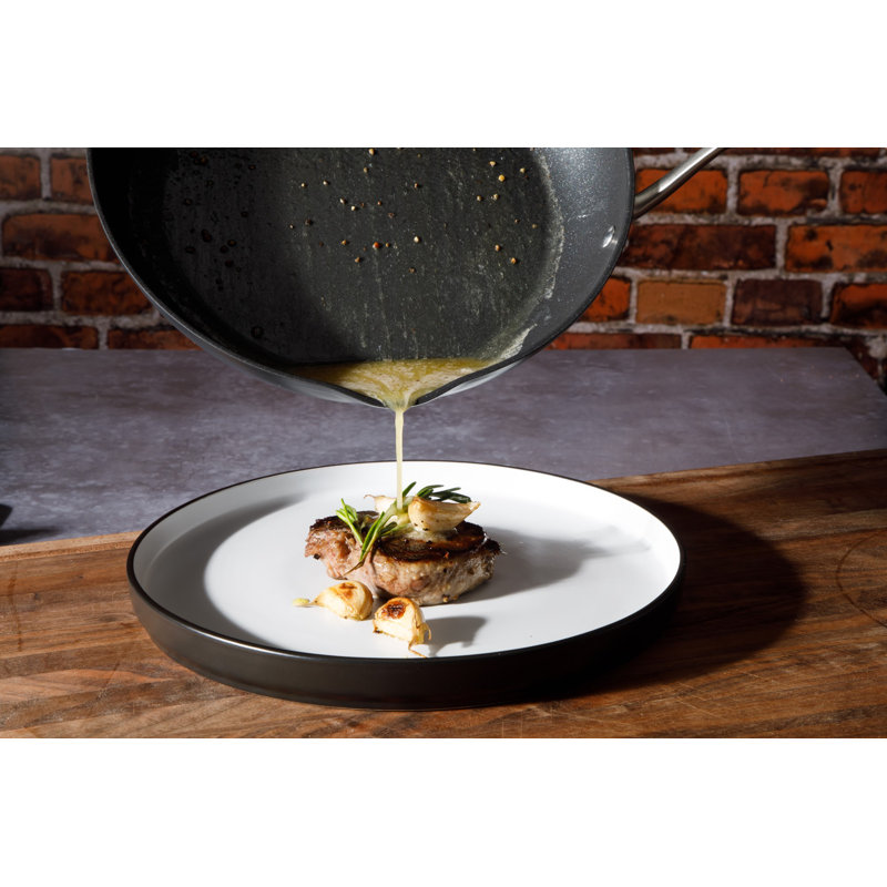 Babish 2 Piece 8 and 10 Inch Fry Pan Hard Anodized Titanium Forever Non Stick Technology Durable Frying Pans Set - Black