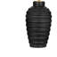 Lampe de table Hale avec base en ciment et abat-jour tambour noir