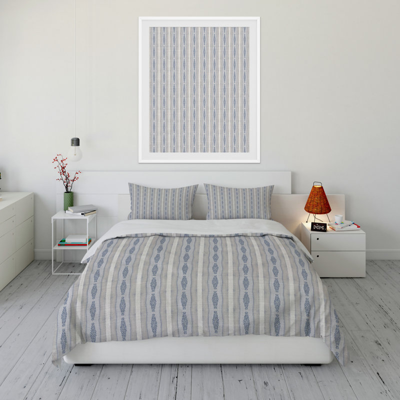 Polyester Twill Striped Duvet Cover, King Duvet Cover + 2 King Pillowcases
