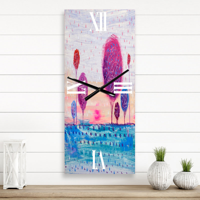 Horloge murale moderne mauve, Grand