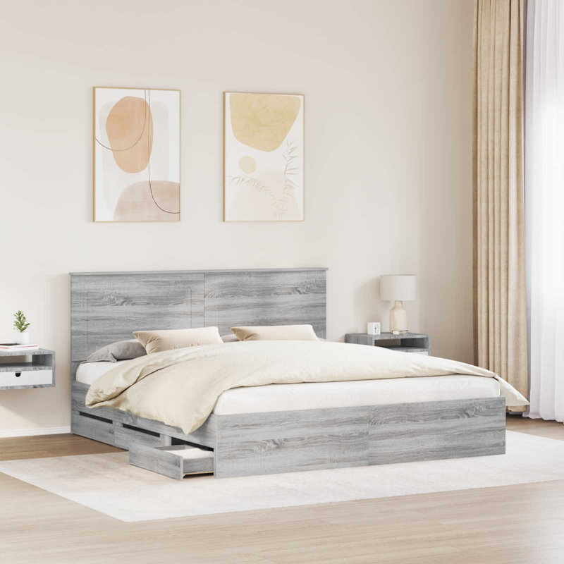 Bed Frame, Super King (6'), Grey Sonoma
