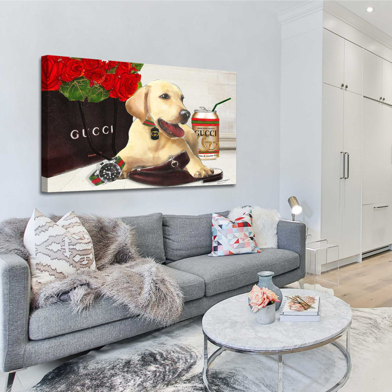 Gucci Labrador (horizontal) par By Jodi - impression, H 18 po x l 30 po x P 1 po, Toile tendue