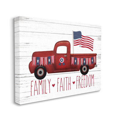 «Rustic Faith Family Freedom Patriotic Quote Americana Truck» par Urban Road - impression d'art graphique