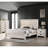 Rustic Beige Gray Full Size Bed With Geometric Pattern - Bedroom Furniture Featuring Headboard Solid Wood