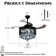 Black Crystal Invisible Ceiling Fan Light - 3 Color Dimmer W/ Remote Control - Ceiling Light Fixture