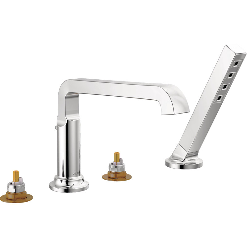 Tetra Roman Tub Faucet with Hand Held Shower, Tub Filler, Deck Mount Tub Faucet, Bathtub Faucet, Chrome
