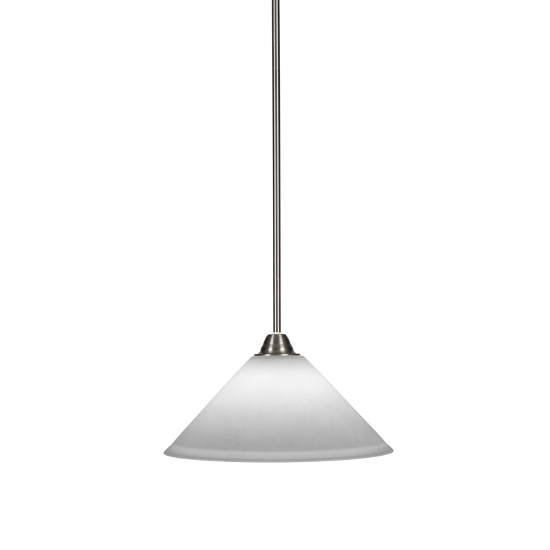 Luminaire suspendu en verre Ayrshire Paramount, H 58 po x l 12 po x P 12 po, Gelé, Nickel brossé