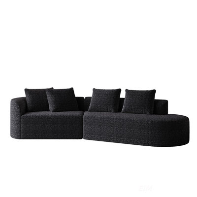 Modern Oversized Chenille Sectional Sofa With Extra Deep & Wide Seating, 4 Throw Pillows, And Free Combination For Living Room And Bedroom